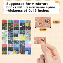 200PCS Mini Book Cover Stickers for 1:12 Miniatures & DIY Crafts