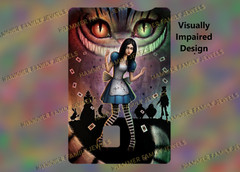 Dark Alice in Wonderland Fan Art Credit Card Decal Visually Impaired Design