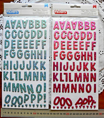DAZZLE Chipboard CRIMSON – 133 Alphabet Thicker Stickers 5-27Wide 27mmHigh L3Bf