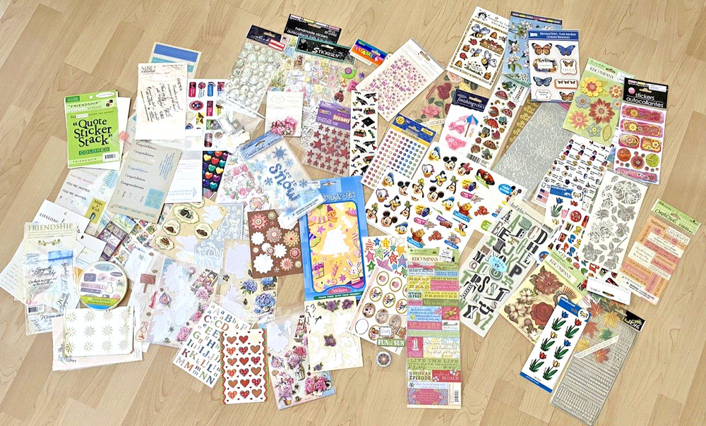 Lot of Stickers 28 New Packs and Random Loose Special Moments Foamies Scrapbook