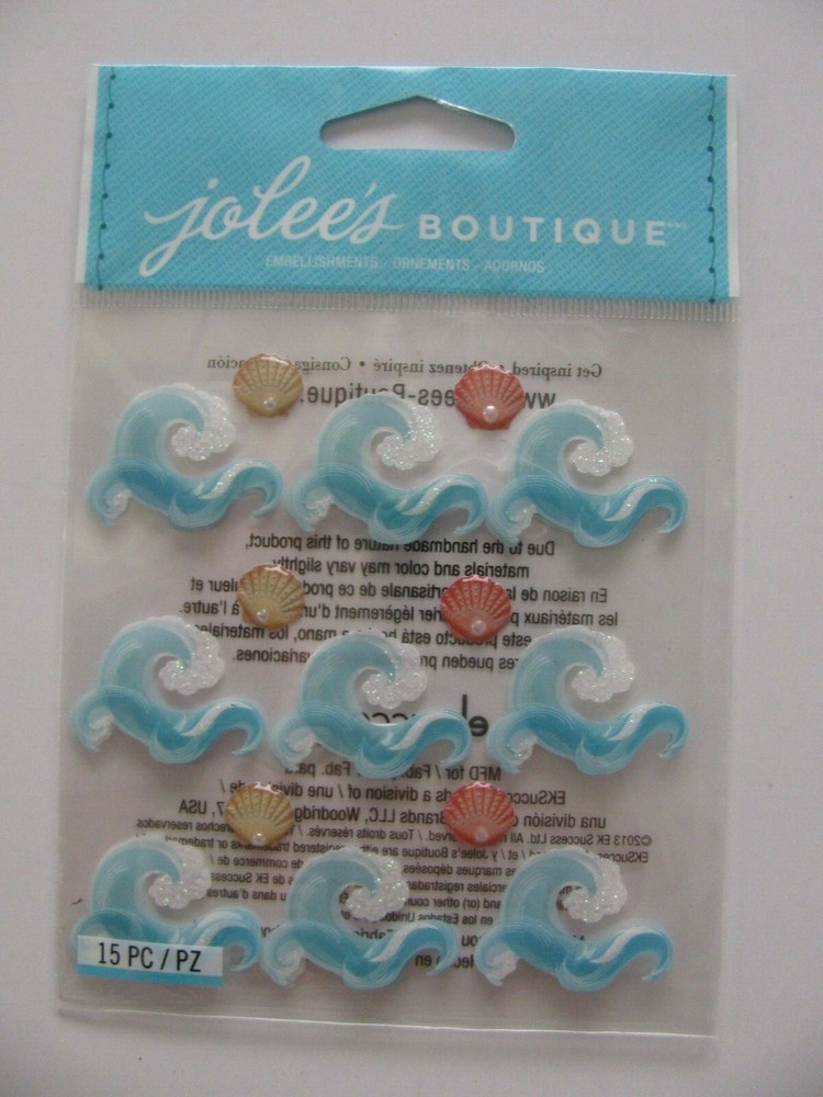Jolee’s Boutique Dimensional Stickers WAVES REPEATS 15 Pieces NIP