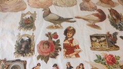 Fantastic Lot Antique Die Cut Scraps Dogs Cats Horses Children Birds 1800s