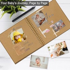 DIY Scrapbook Album 7×7 Inch Hardcover Kraft Paper Memory Photo Book 40 Pages