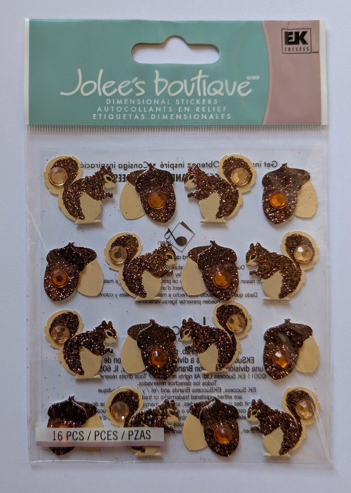 Jolee’s Acorns & Squirrels Repeats Fall Autumn Animals Scrapbooking Stickers