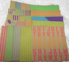25 Sheet lot of 6×6 Kraft and Neon Acid Free Paper Stock