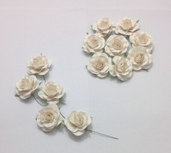 1.57″off-white Paper Roses Card Making Scrapbooking Wedding Flowers Free Ship
