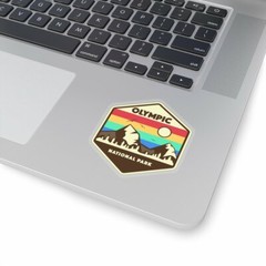 Olympic National Park Retro Sticker, National Park Sticker, National Park Gift,