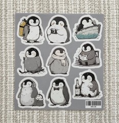 19 Adorable Penguin Stickers, 1.75” Kawaii/Chibi Waterproof Vinyl Decals