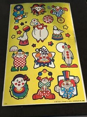 Vintage Mark 1 Large Mylar Chrome Sticker Sheet CLOWNS – Morgan 1983 – Rare!