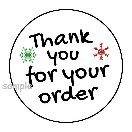 30 THANK YOU FOR YOUR ORDER ENVELOPE SEALS LABELS STICKERS 1.5″ ROUND CHRISTMAS