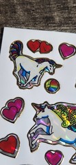 Vintage UNICORNS Prism Vending Machine Sticker Sheet 80s 90s Rainbows (FLAWED)