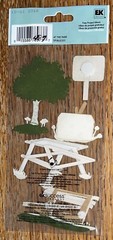 RARE Jolees Day At The Park Picnic Basket Table Bench Bike Path Walk 3D Stickers