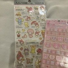 Brand New Sanrio Monotone Stone My Melody Sweet Piano Sticker Sheet