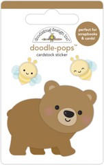 Doodlebug Stickers Doodle-pop 3D Honey Bear Bees Happy Faces