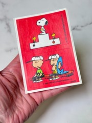 Vintage Snoopy PEANUTS stickers, 1965 Charlie Brown, Linus, Woodstock, «Winners»