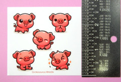 Red Pigs Mini Sticker Sheet