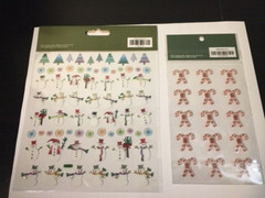 Christmas Stickers Mini Snowman / Trees + Glitter Candy Canes w/ Gemstones * NEW