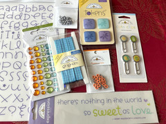 lOT #360 – DOODLEBUG EMBELLISHMENTS SPRINKLES RIBBON CLIPS & MORE