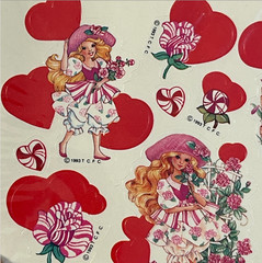 VTG Peppermint Rose Valentine Stickers Scented Hearts Carlton Cards ‘93 Lot Of 2