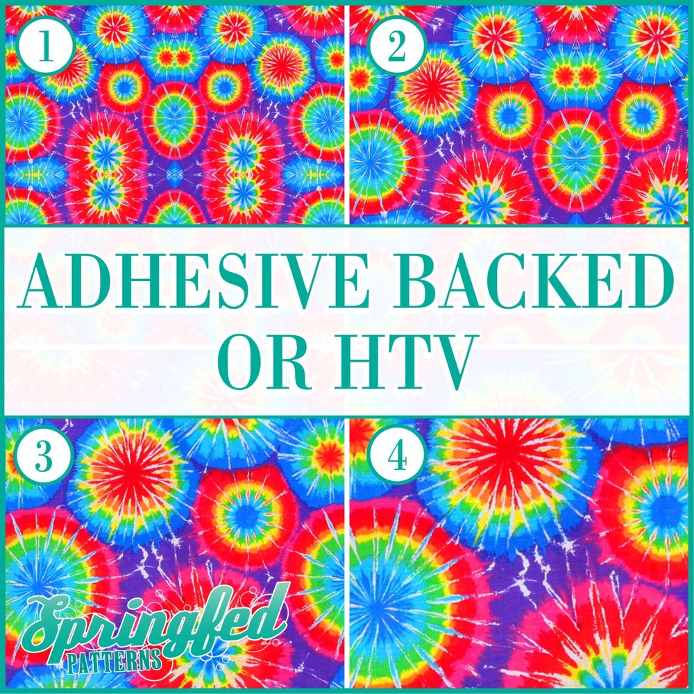 TIE-DYE Pattern #2 Adhesive or HTV Heat Transfer Vinyl Hippie Print 70s pattern