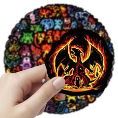 60 pcs Neon Pokemon Cartoon Stickers Pack Anime For Laptop Skateboards Luggage