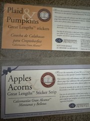Creative Memories Autumn Fall Leaves, Gourds,Squirrels & Apples 6 Sticker strips