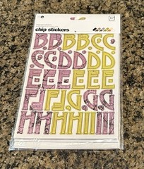 Basic Grey Chip Stickers Alphabet 4 Sheets Purple Green Halloween 1 1/4″
