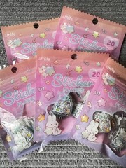 Amifa Kira Animal Flake Stickers 20pcs x5 Packs Cute Rabbit Bear Cat Japan New