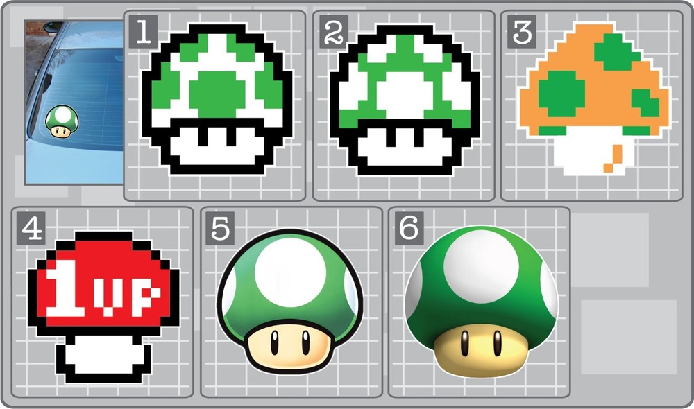 1-UP MUSHROOM from SUPER MARIO BROS.! Vinyl Decal Car Truck Sticker