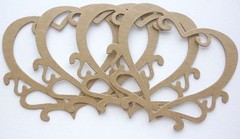 {4} ORNATE HEART FRAME – Accent Frames Chipboard Die Cuts – 3 1/2″ x 4 3/8″