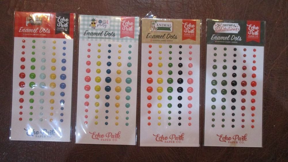 Echo Park Enamel Dots Stickers Lot X4
