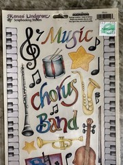 Creative Imaginations Renae Lindgren 5.5x12in MUSIC Band CHORUS Sticker 8 Packs