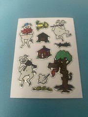 Vintage Prism Tall Tales Vending Sticker Sheet 4×3 Inches Rare Kodak 3 Pigs