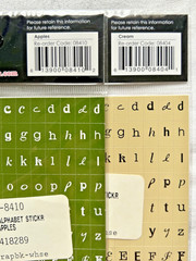 MY LITTLE SHOEBOX Scrapbook Mini Alphabet Stickers Apple Green & Cream 460 x 2