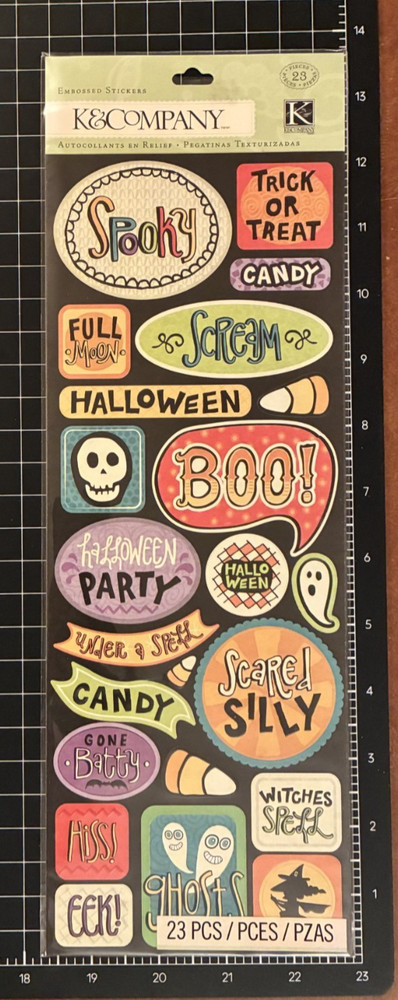 K&Company SPOOKY Embossed Stickers Halloween