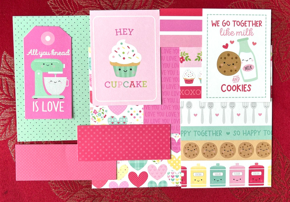 #K155- BAKE ME HAPPY MADE WITH LOVE DOODLEBUG SCRAPBOOK CARD KIT 10pcs A2 A6