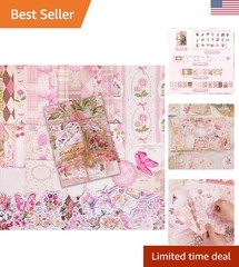 All-in-One Flower Theme Scrapbook Kit – 100 Decorative Pieces for Crafting