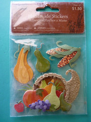 AUTUMN CORNUCOPIA Dimensional Stickers (5) pcs Sealed Package Vegetables/Fruits