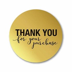 1.25″ Round Gold Foil Thank You for Your Purchase Stickers 1000 Labels Roll