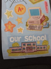 Vintage School Bus 3D Sticker Scrapbook Lot 6pc Freds MAMBI Paper House Kit
