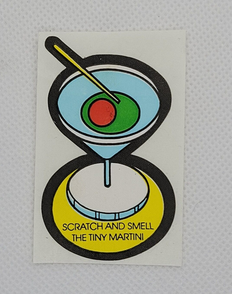 1980s Mello Smello Scratch & Sniff Smell Sticker «The Tiny Martini»