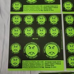 lot of 1972 Mr. YUK Pittsburgh Poison Control Sticker Sheet Children’s Hospital