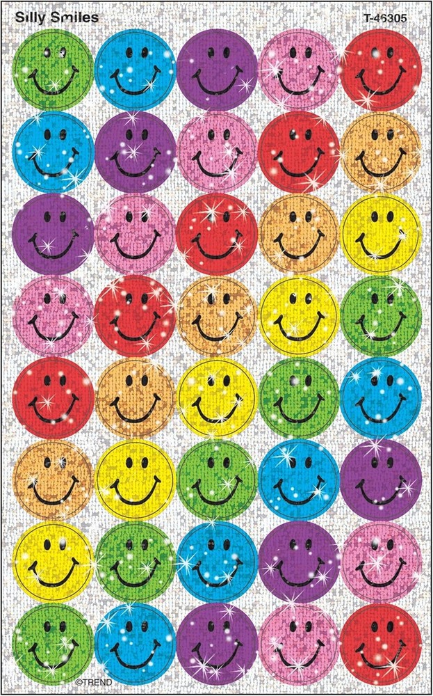 Trend Silly Smiles Sparkle superSpots Stickers, Classroom Incentives, 160 Count