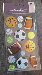 Sticko Stickers Sports Balls 15 pcs basketball football soccer golf tennis base