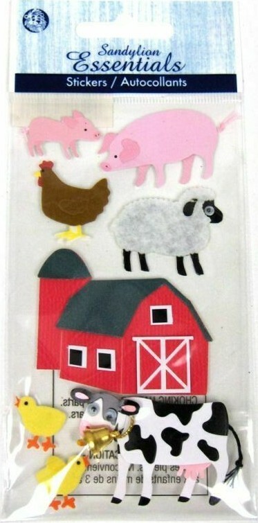 FARM ANIMALS Cow Sheep Lamb Rooster Chicks Pig Barn Sandylion Stickers Scrapbook