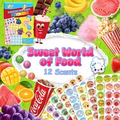 Scratch and Sniff Stickers 576 Pieces Fruits and Foods Smelly Stickers 24 Scents
