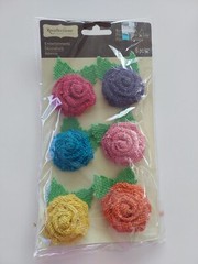 FLORAL embellishments decoration lot of 6 (various brands) recollections craft