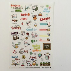 Korean Bonjour Cochonn (Hello Pig) 6 sheet transparent STICKERS Kawaii US Seller
