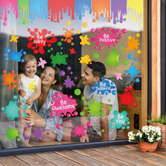 Cinrobiye 9 Sheets Inspirational Quotes Window Clings for Home and Classroom