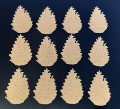 Tim Holtz Die Cuts * Pinecone* Set of 12 * White or Kraft Cardstock or Chipboard